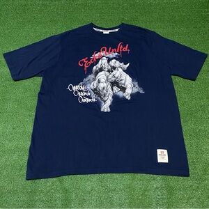 Vintage 00s Ecko Unltd Rhino T-Shirt 2XL Navy Blue Streetwear Y2K Embroidered